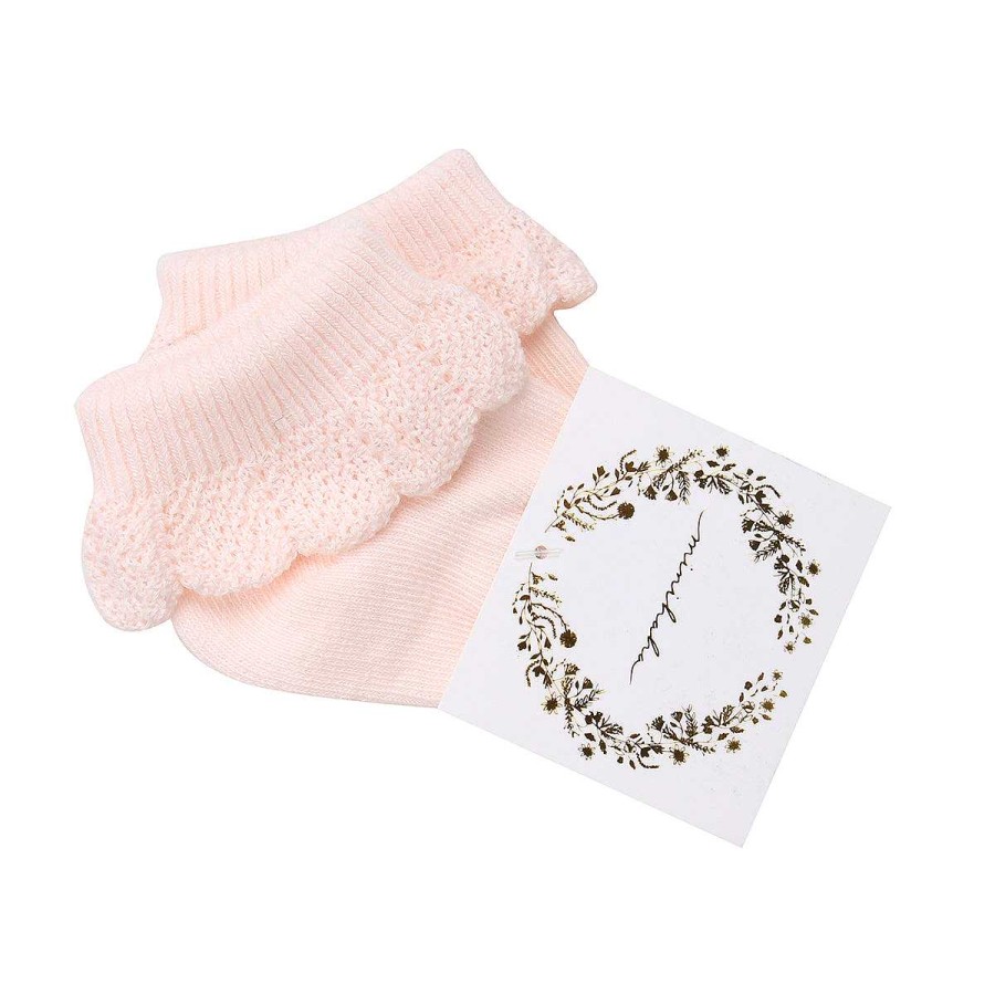 MINIHAHA ACCESSORIES Pale Pink Drop Needle Socks