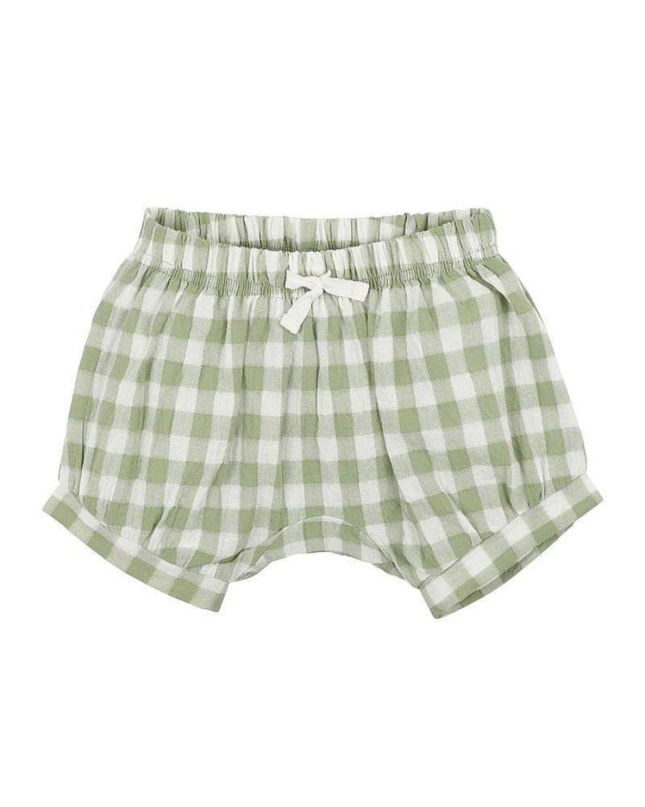 FOX & FINCH Green Gingham Shorts