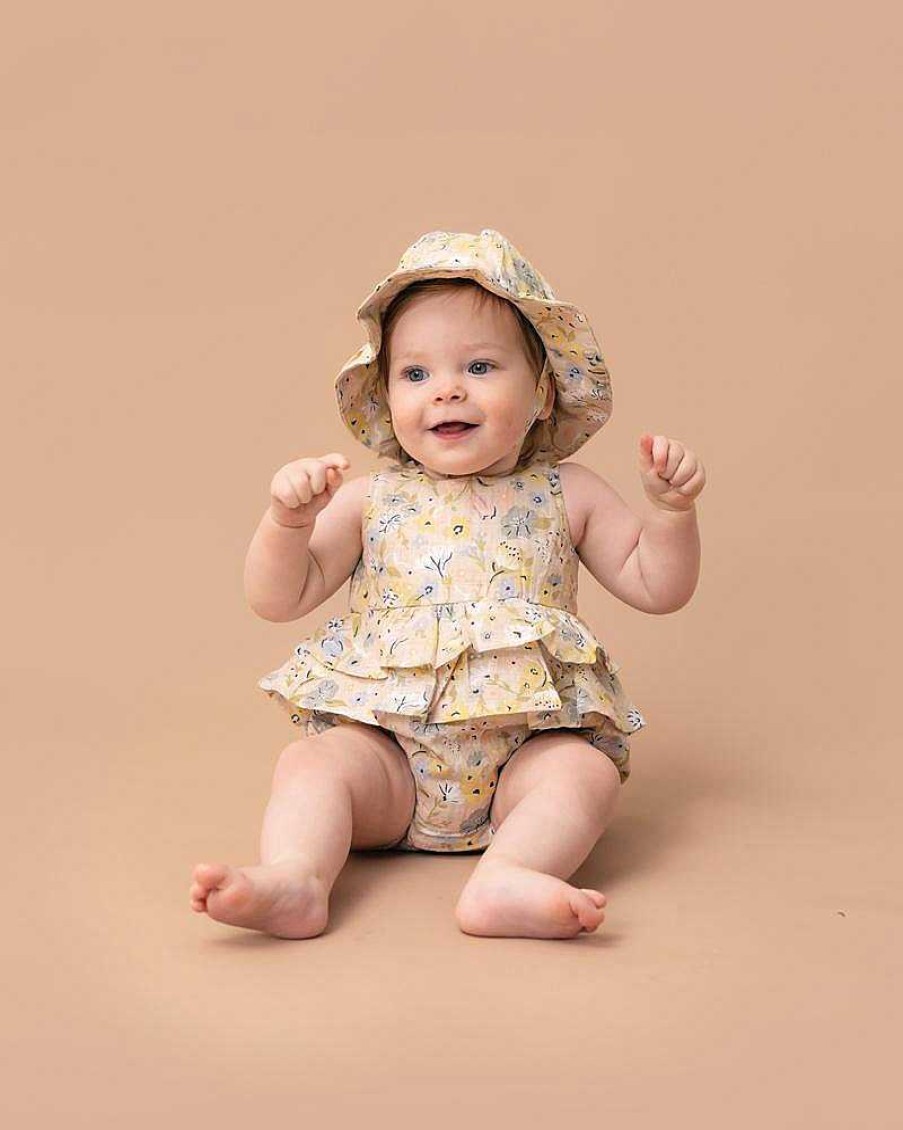 FOX & FINCH Dandelion Print Frill Bodysuit