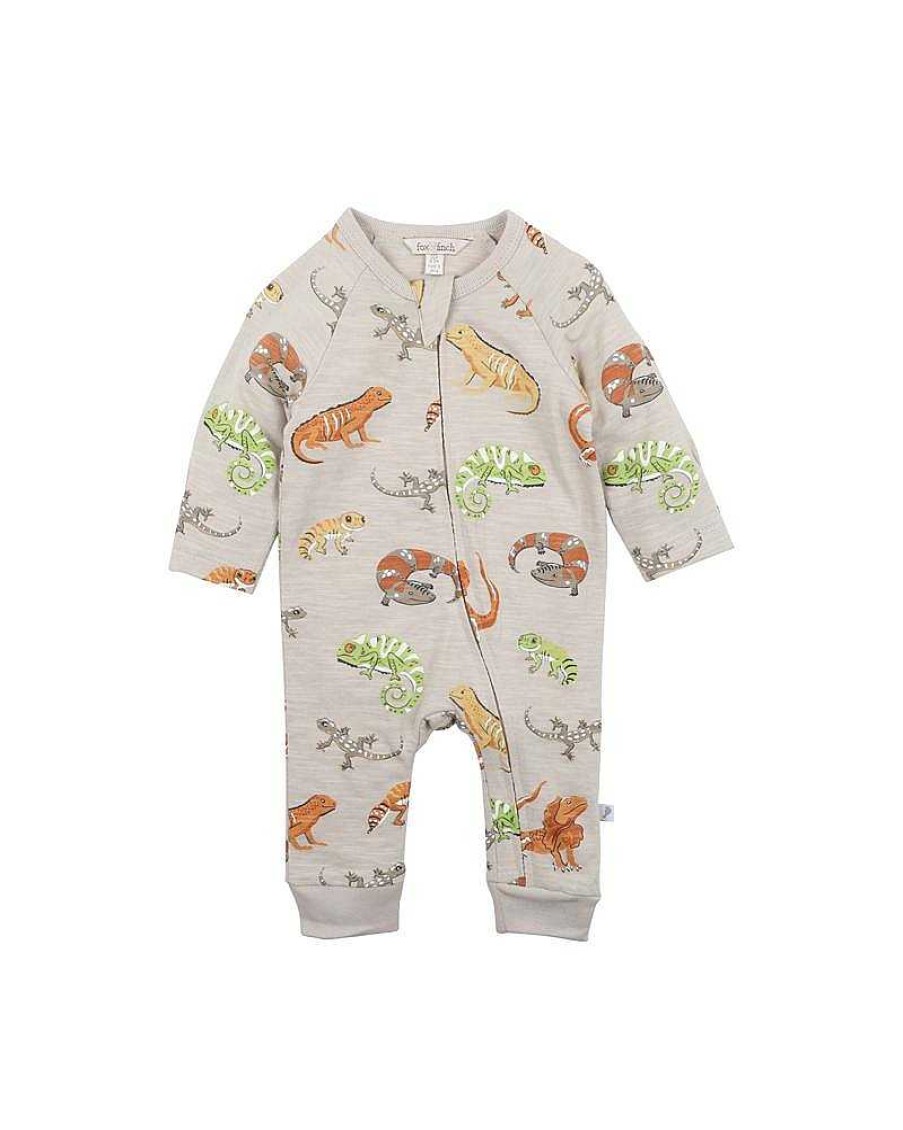 FOX & FINCH Lounging Lizard Ls Zip Romper