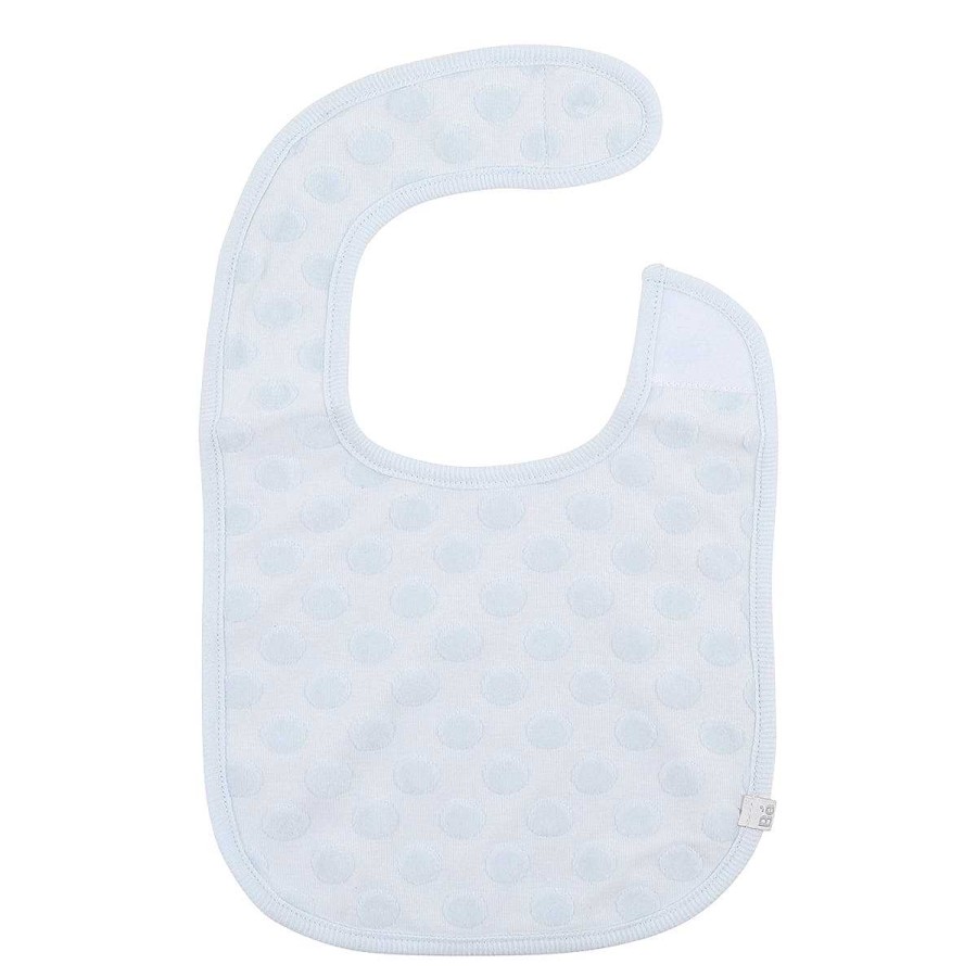 BÉBÉ Blue Spot Layette Reversible Velcro Bib