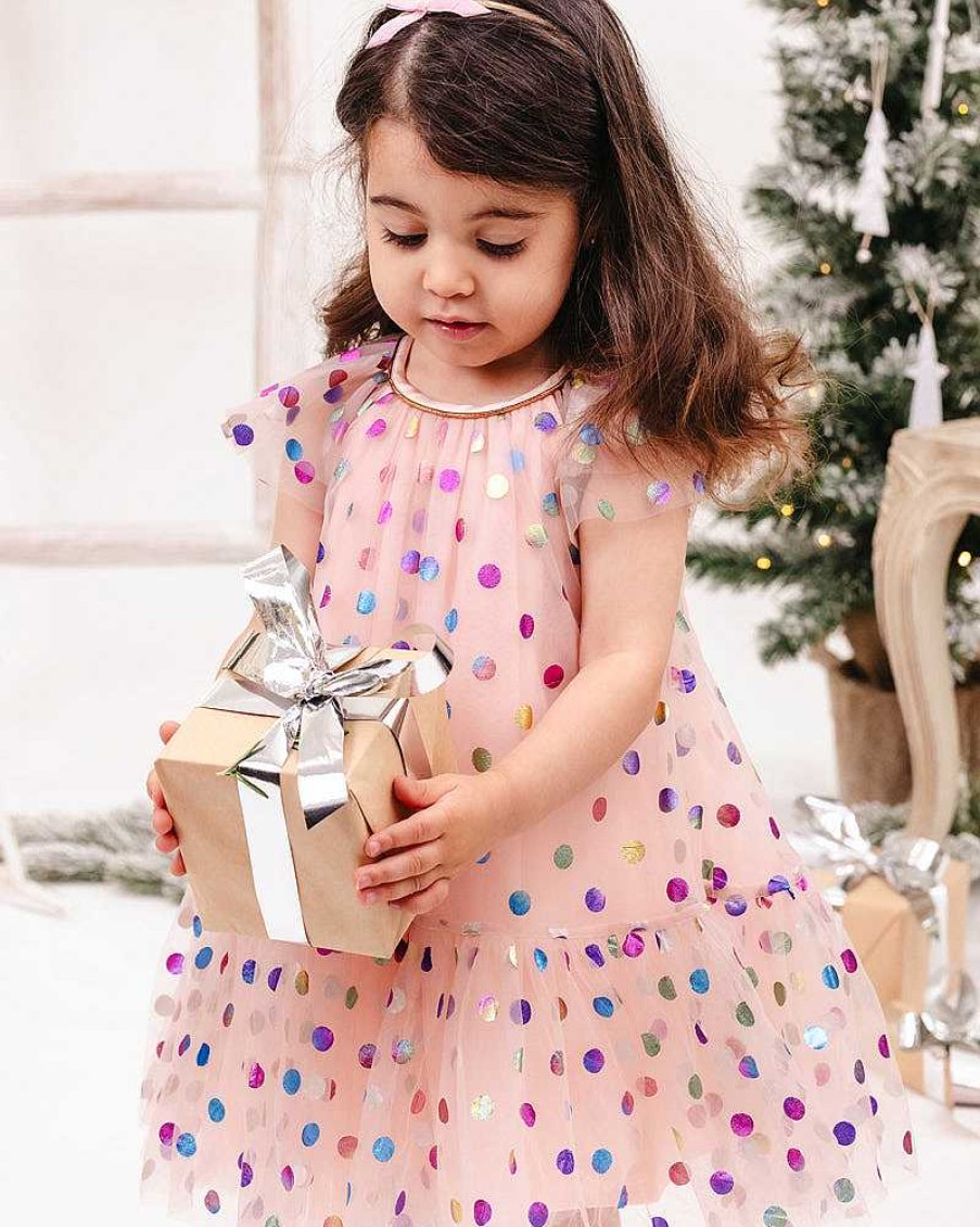 BEBE Party Spot Tulle Dress 3-7Yrs