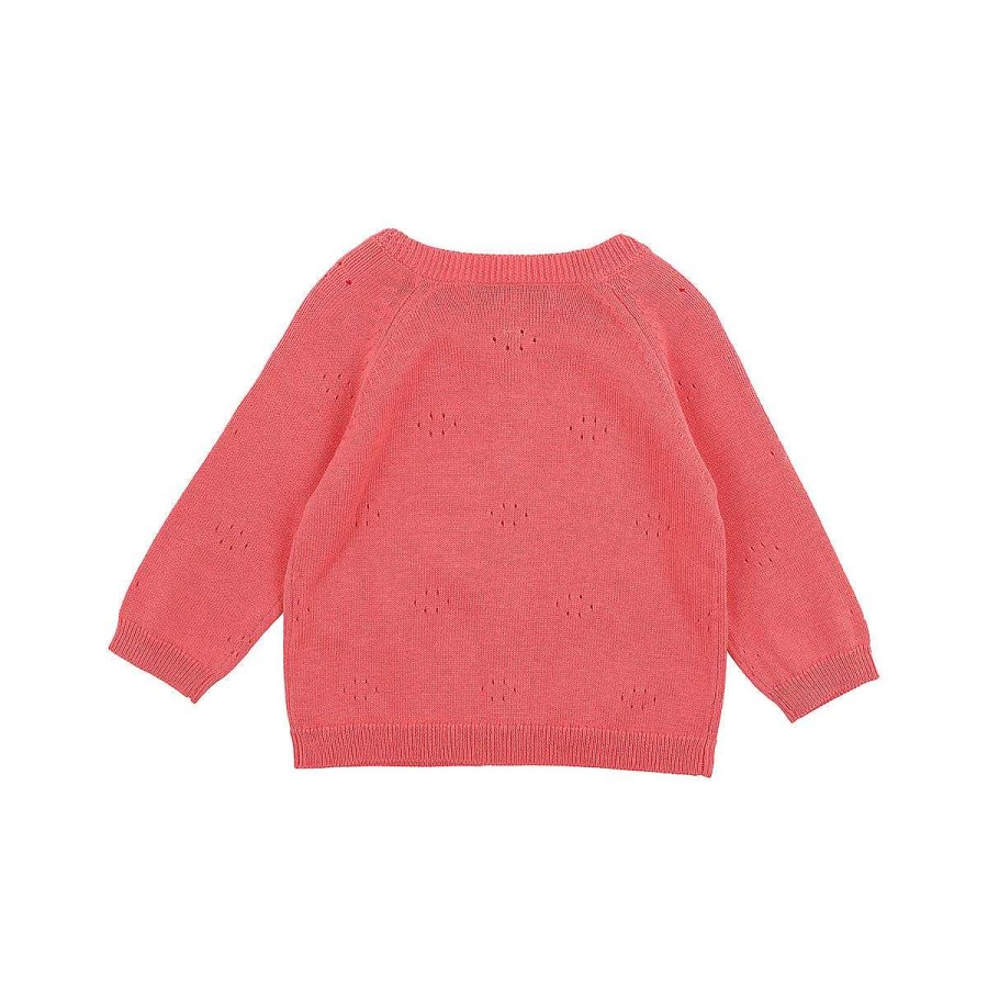 Minihaha Coral Pointelle Cardigan