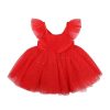 BEBE Party Red Glitter Tulle Dress