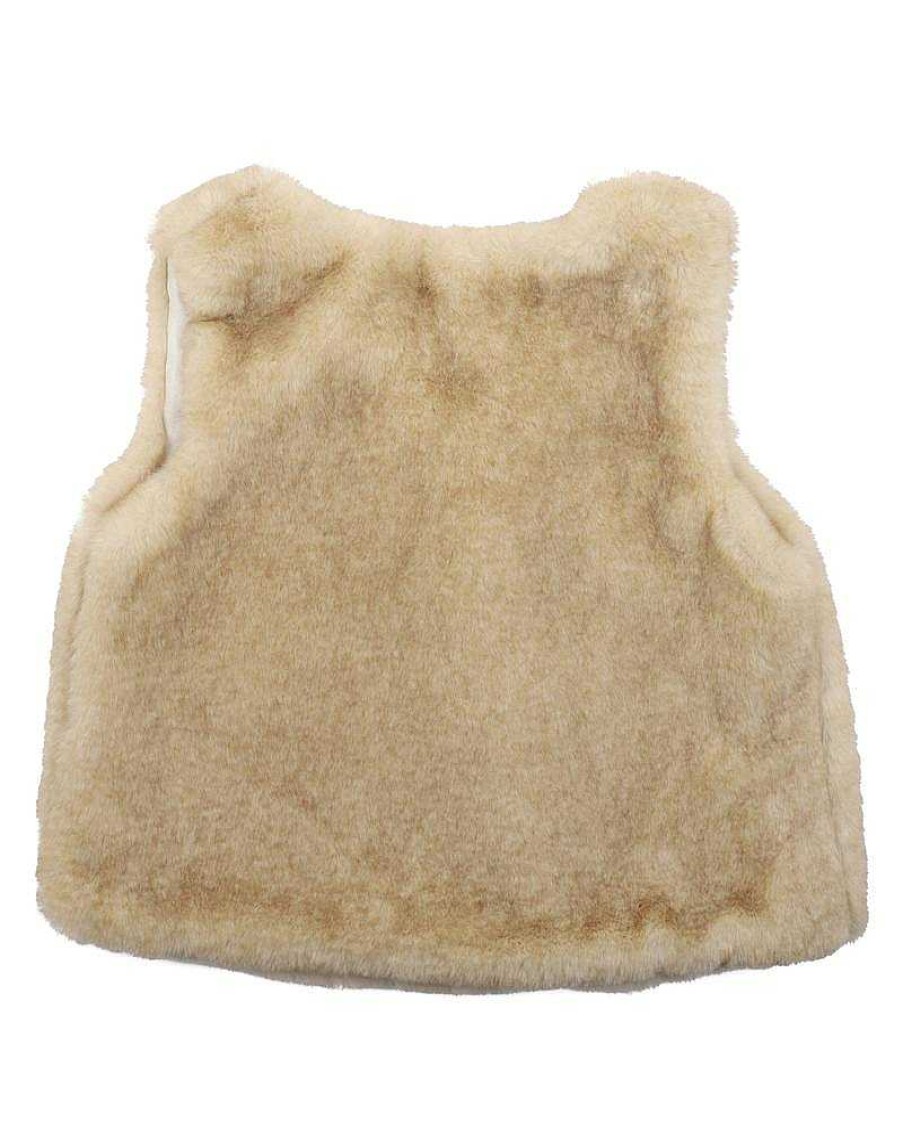 BEBE Pom Pom Faux Fur Vest 3-7 Yrs