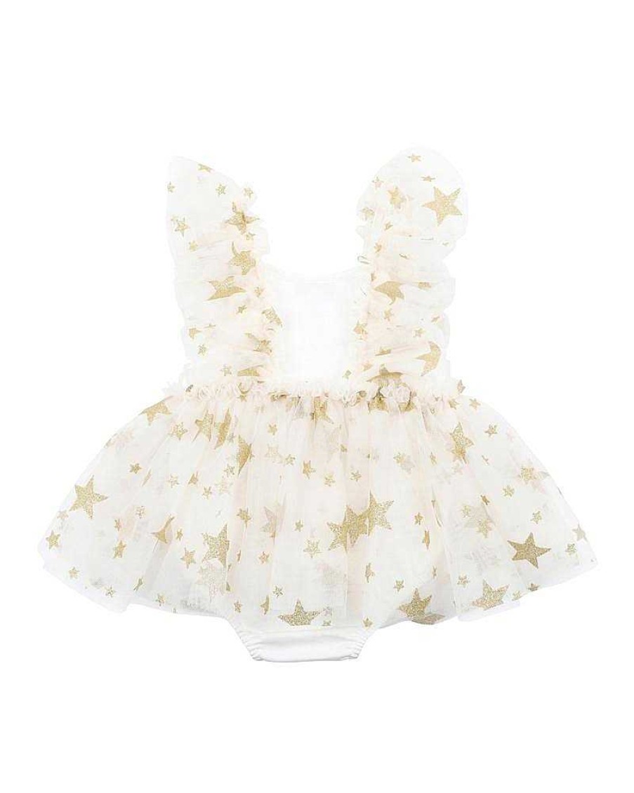 BEBE Party Glitter Star Overlay Dress