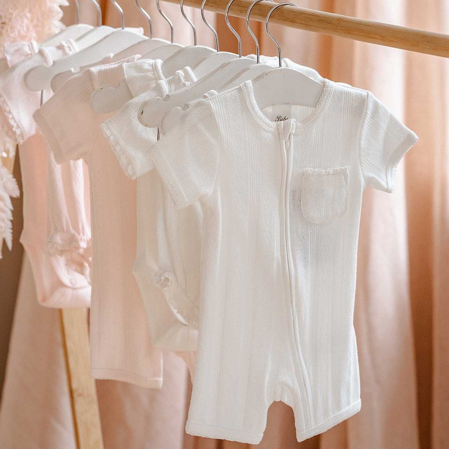 WHITE LABEL Cloud Pointelle Ss Romper