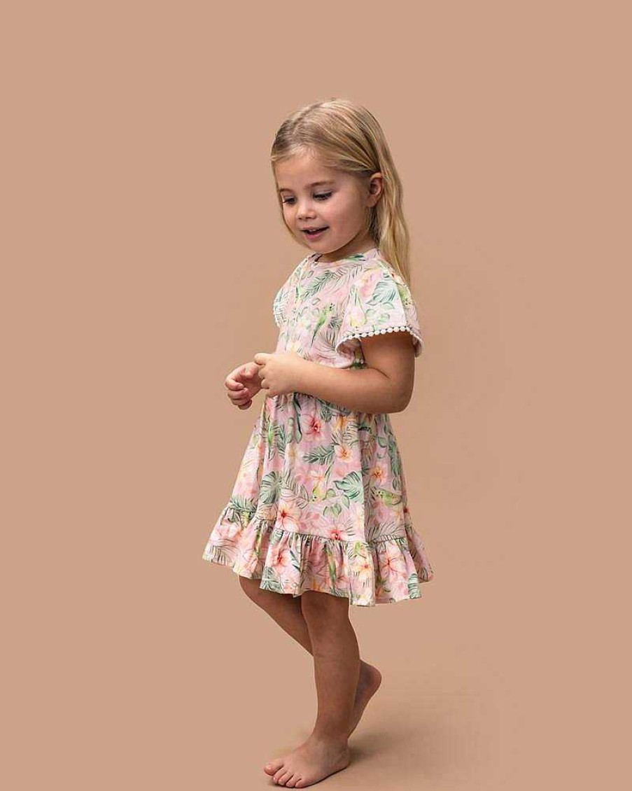 FOX & FINCH Budgie Pink Floral Dress