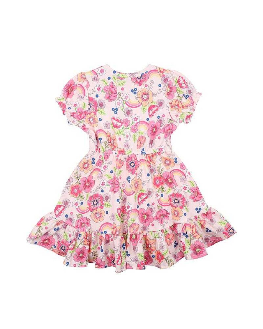 FOX & FINCH Retro Rainbow Print Dress 3-7Yrs