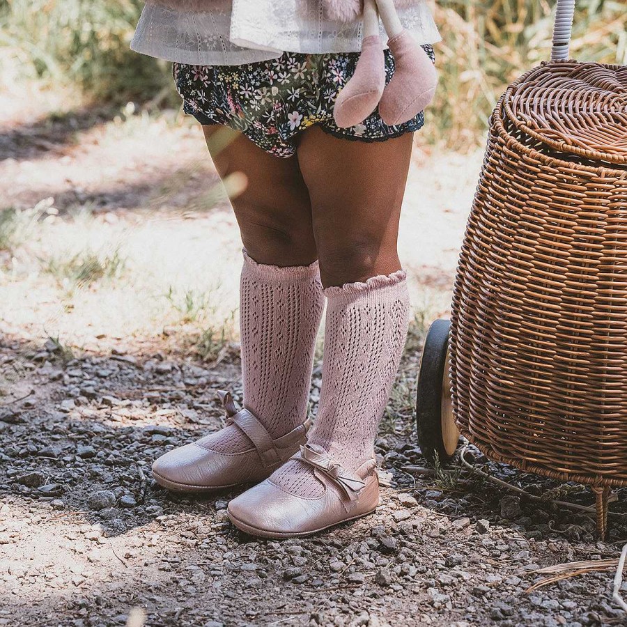 MINIHAHA ACCESSORIES Dusky Pink Pointelle Knee Highs