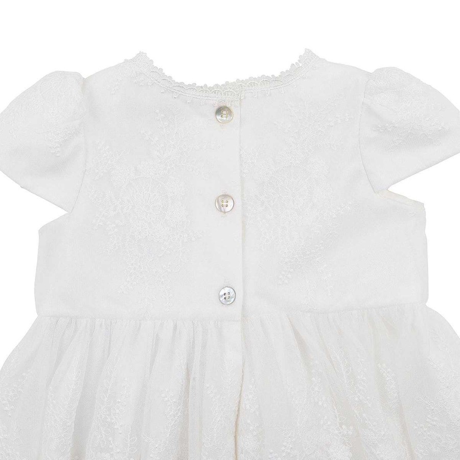 BÉBÉ Open Back Christening Dress With Bloomer