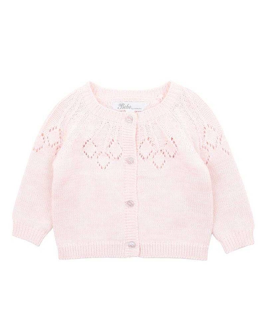 BEBE Ciara Needle Out Knitted Cardigan