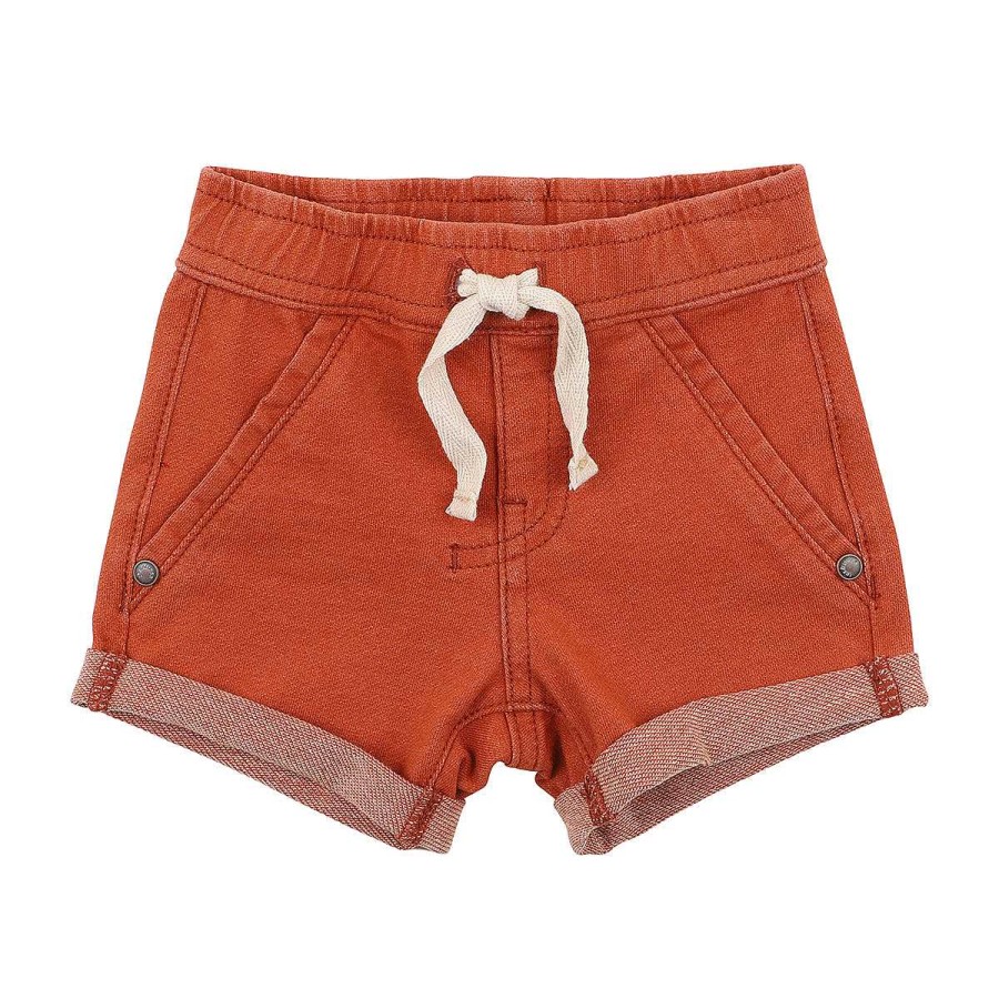 FOX & FINCH Rust Knit Denim Shorts