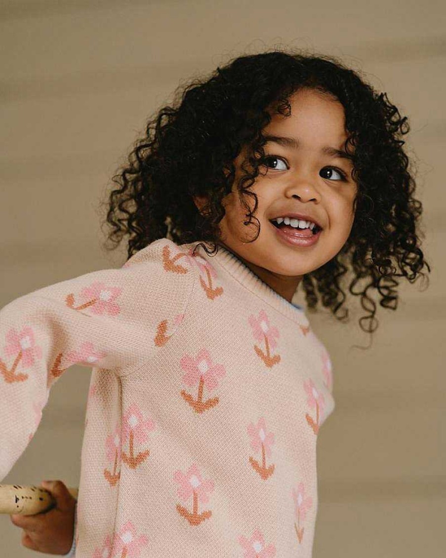 FOX & FINCH Midnight Daisy Knitted Jumper 3-7 Yrs