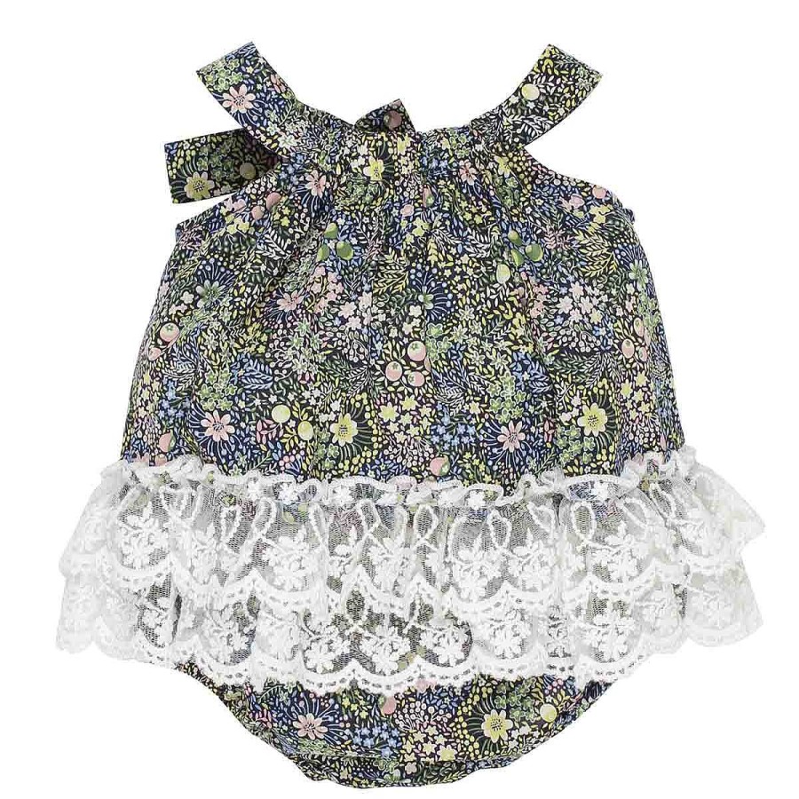 BÉBÉ Liberty Woven Romper W Bow