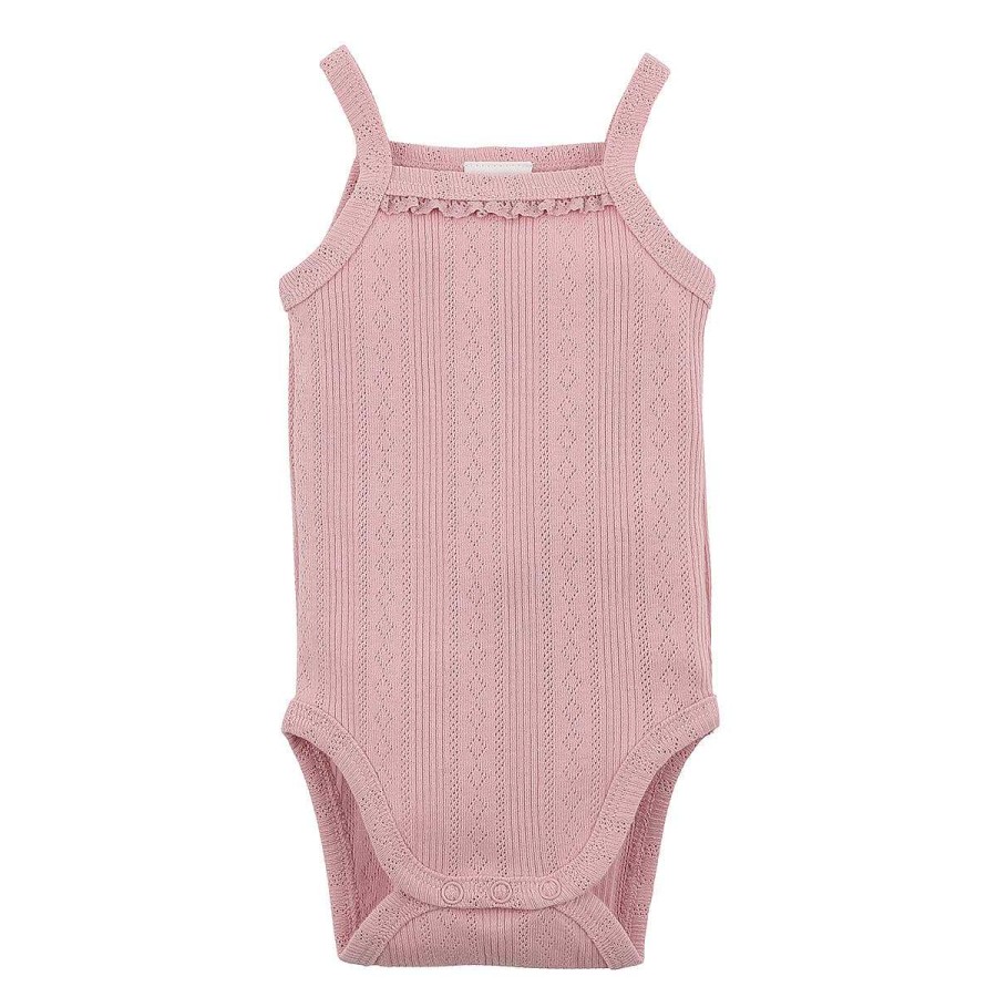 WHITE LABEL Dusky Pink Pointelle Bodysuit