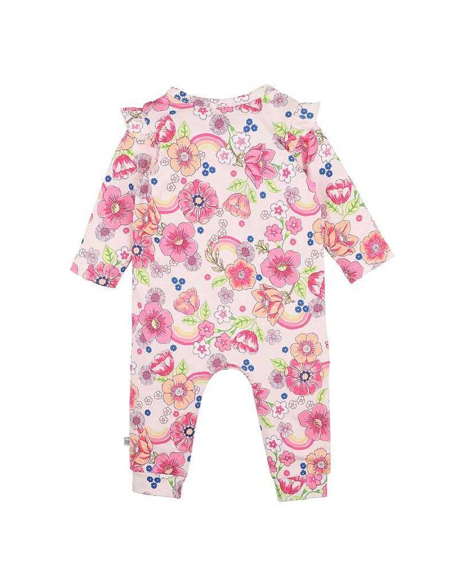 FOX & FINCH Retro Rainbow Ls Zip Romper