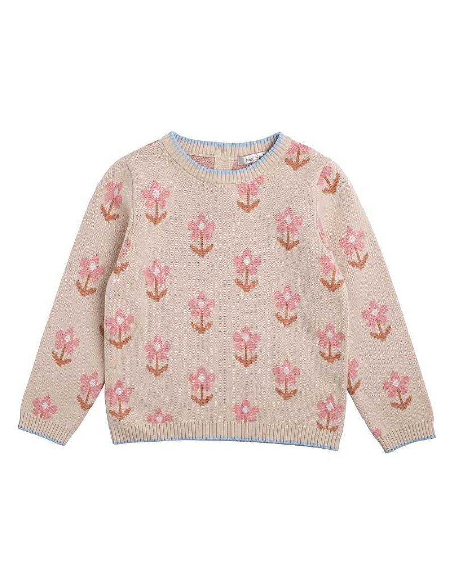 FOX & FINCH Midnight Daisy Knitted Jumper 3-7 Yrs