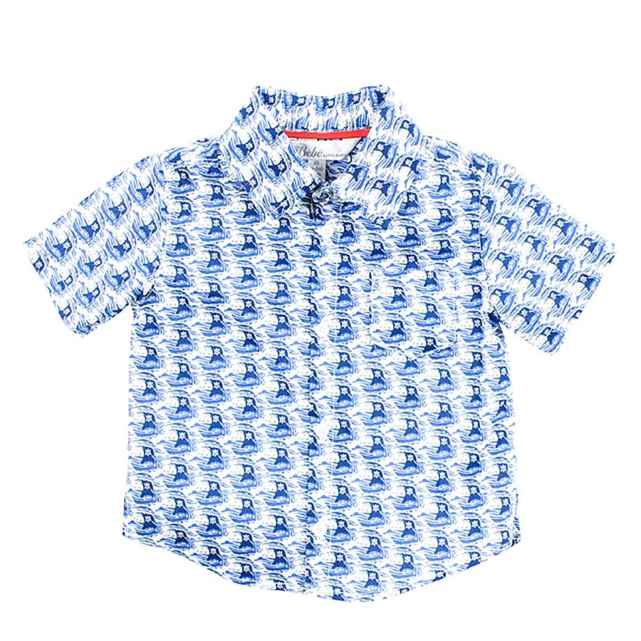 BÉBÉ Liberty S/S Printed Shirt W Piping