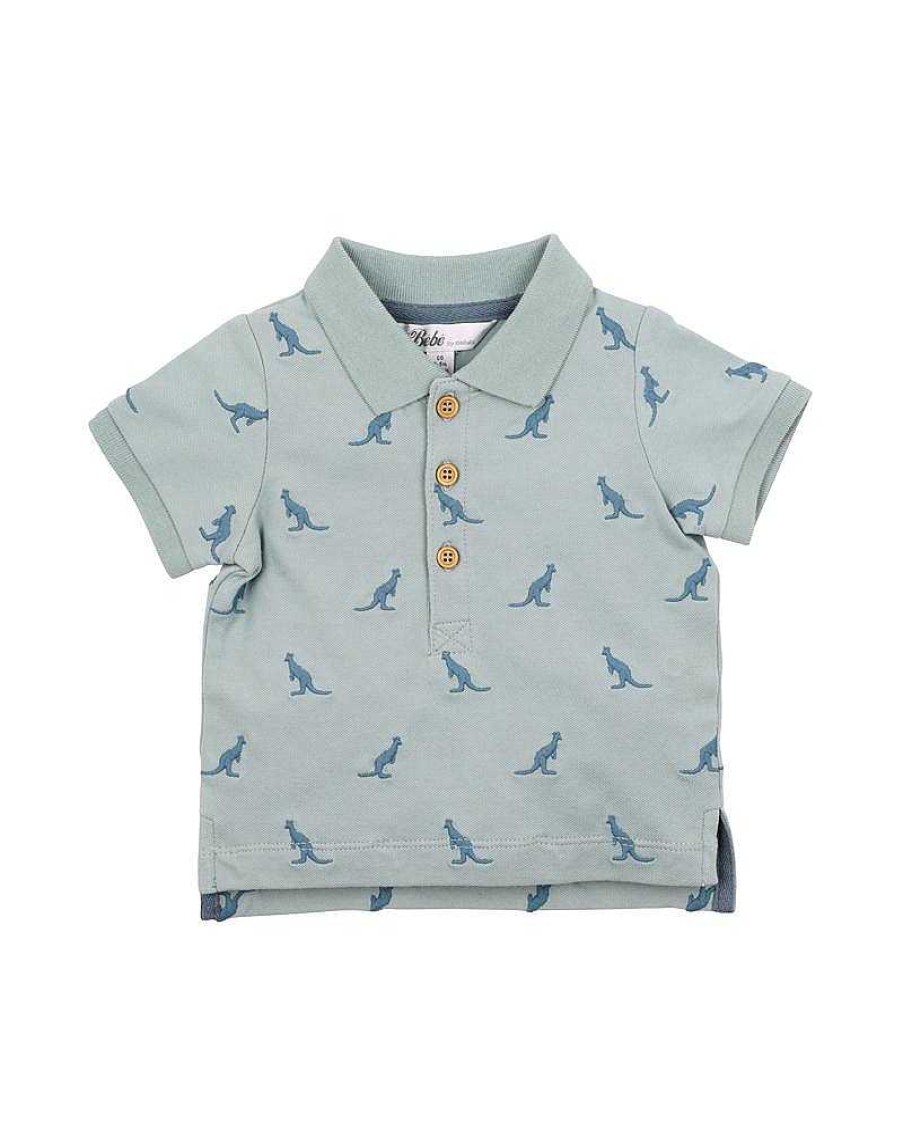 BEBE Atticus Kangaroo Embroidered Polo Top