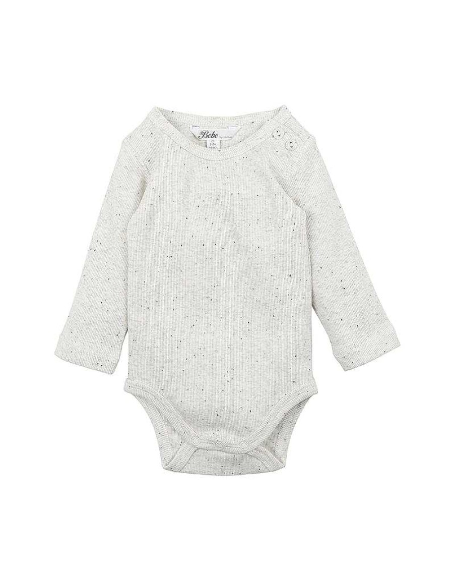 BEBE Blue Speckle Rib Bodysuit