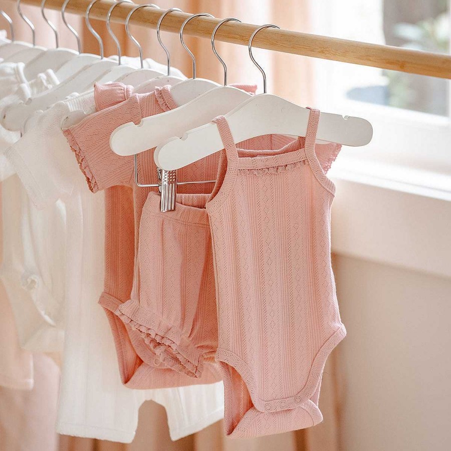 WHITE LABEL Dusky Pink Pointelle Bodysuit