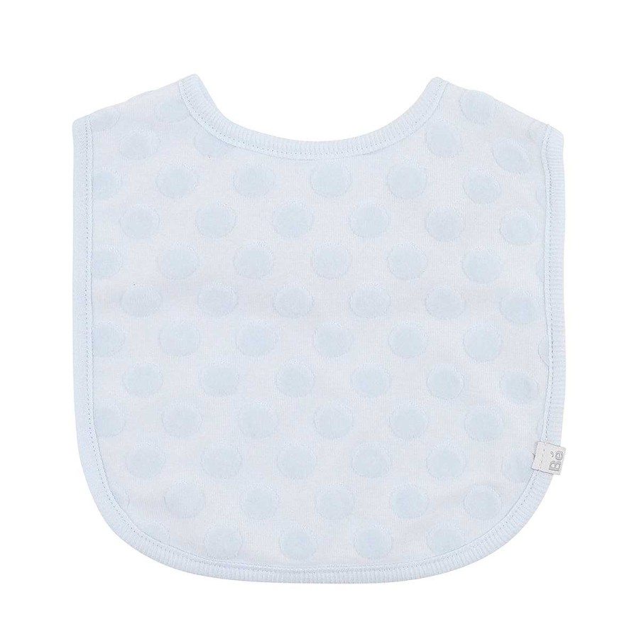 BÉBÉ Blue Spot Layette Reversible Velcro Bib