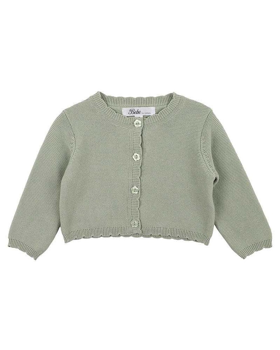 BEBE Sage Scalloped Edge Cardigan