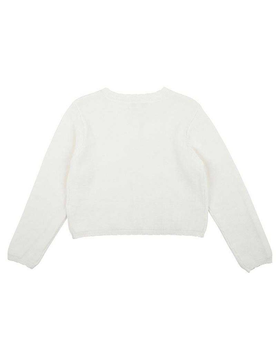 BEBE White Scalloped Edge Cardigan 3-7Yrs