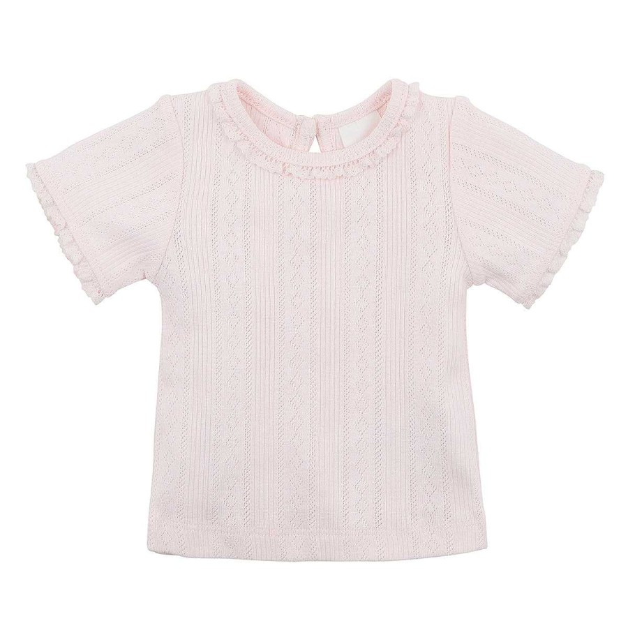 WHITE LABEL Pink Pointelle Ss Tee