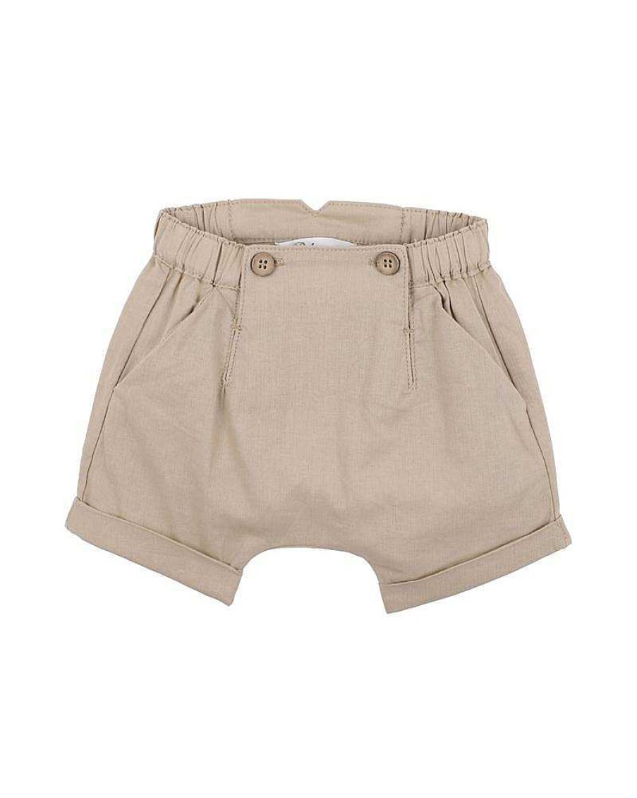 BEBE Stone Linen Blend Shorts