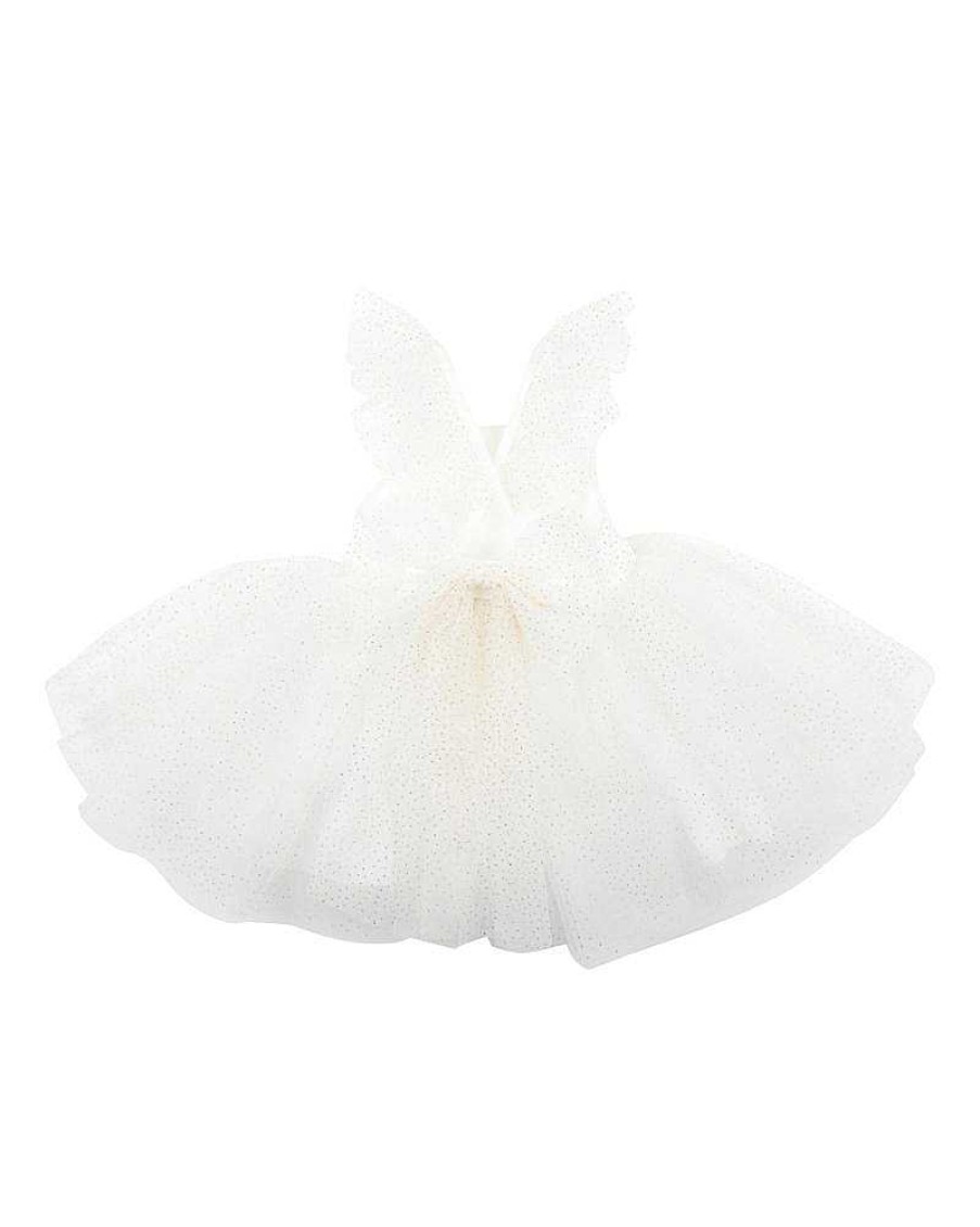 BEBE Party White Glitter Tulle Dress