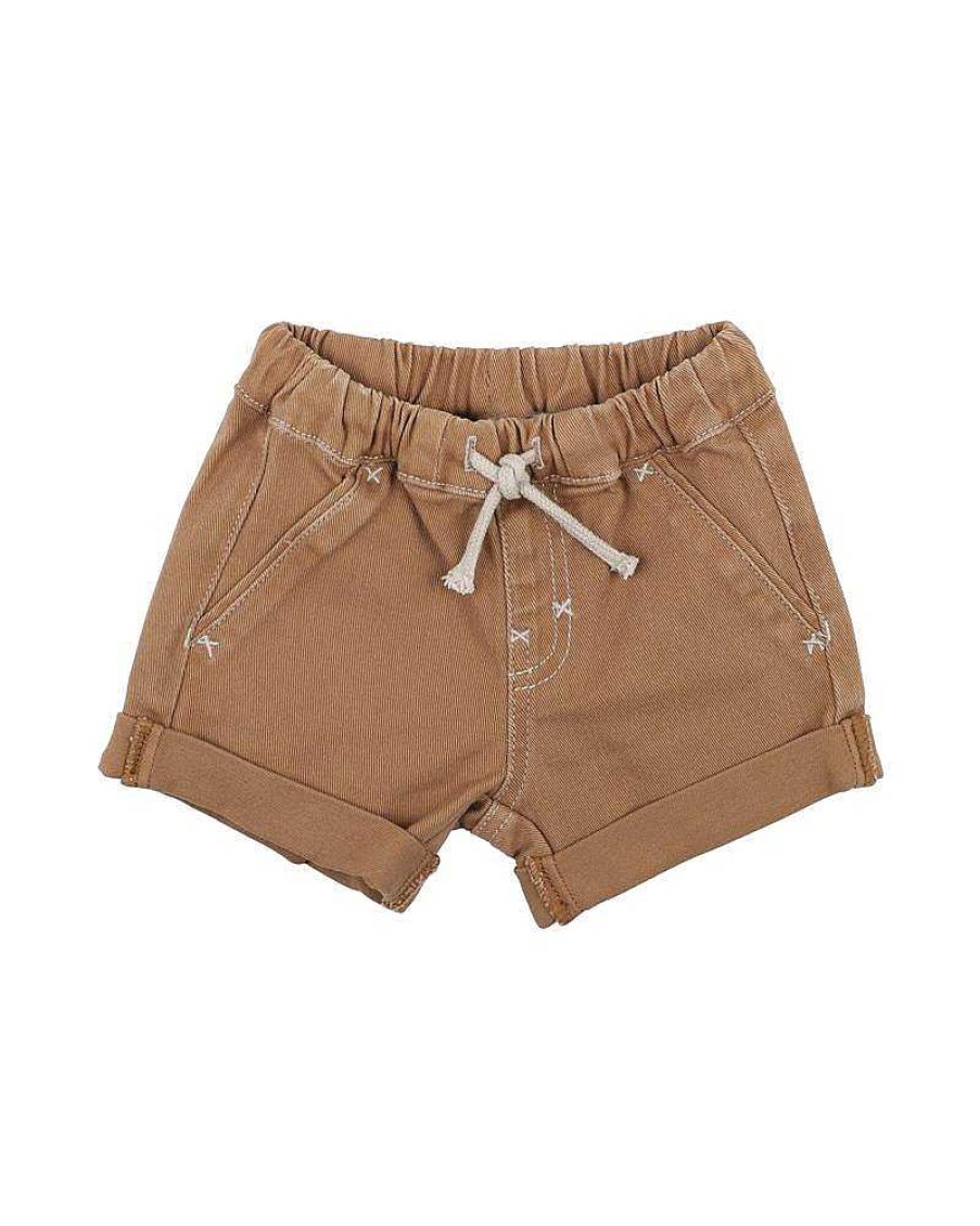 FOX & FINCH Tan Denim Shorts