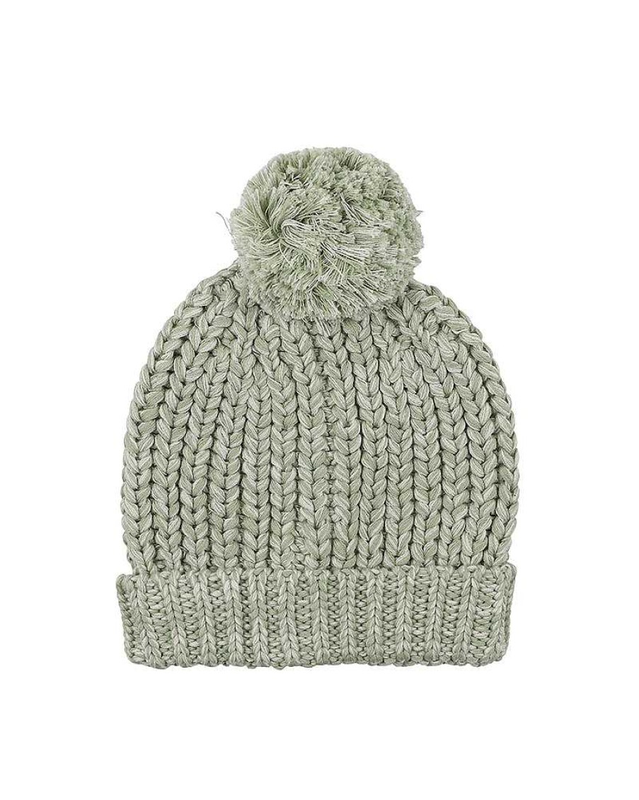 FOX & FINCH Green Rib Beanie