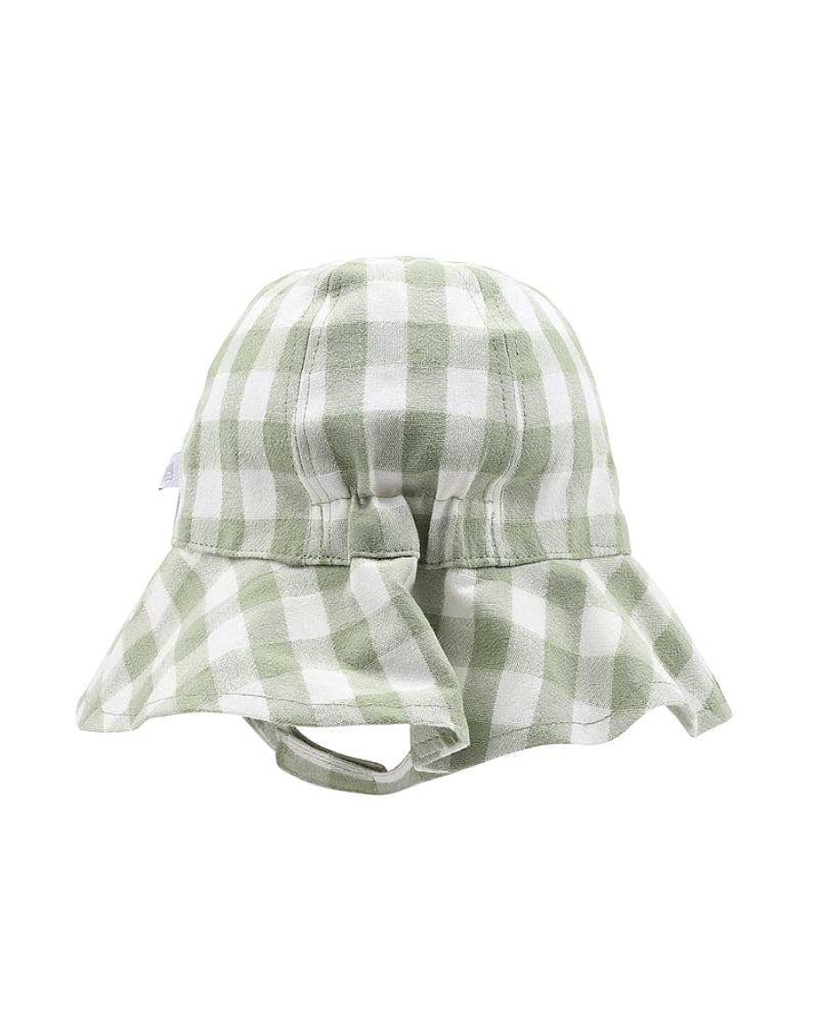 FOX & FINCH Green Gingham Sun Hat