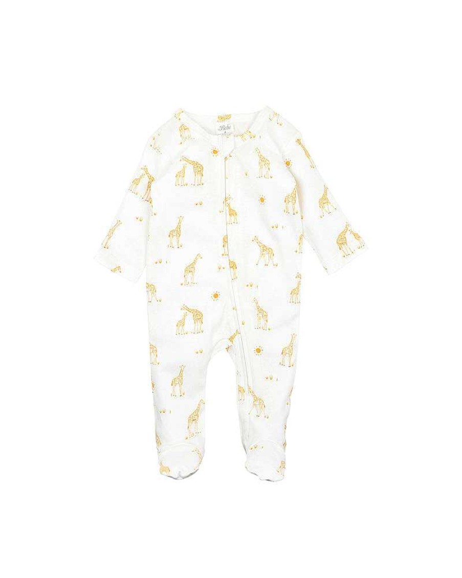 BEBE WHITE LABEL ORGANIC Giraffe Organic Ls Onesie