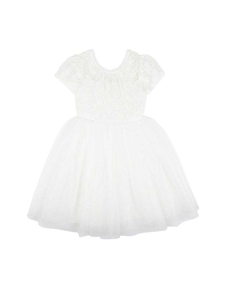 BEBE Lace Bodice W Back Bow Dress 3-7Yrs