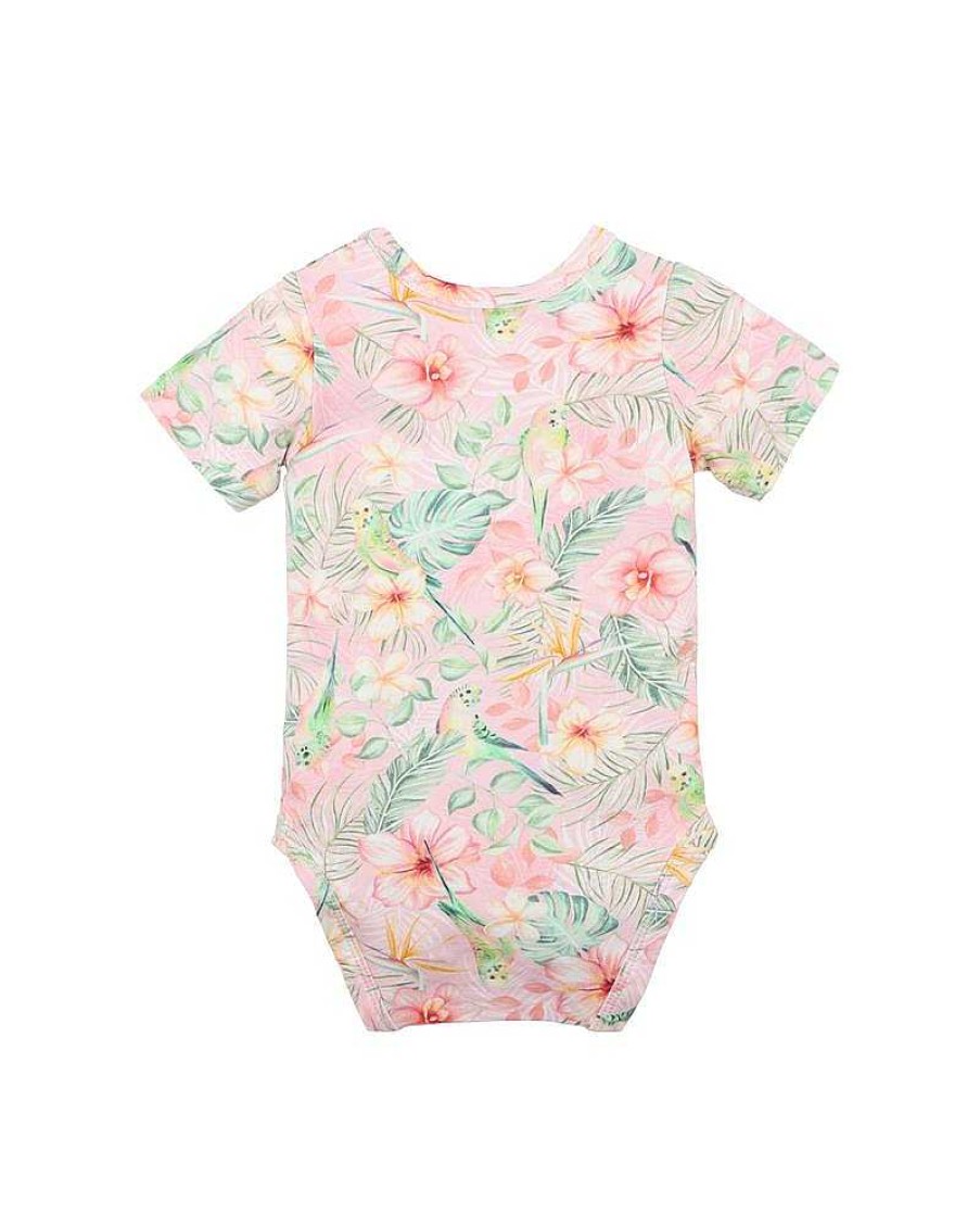 FOX & FINCH Budgie Pink Floral Bodysuit