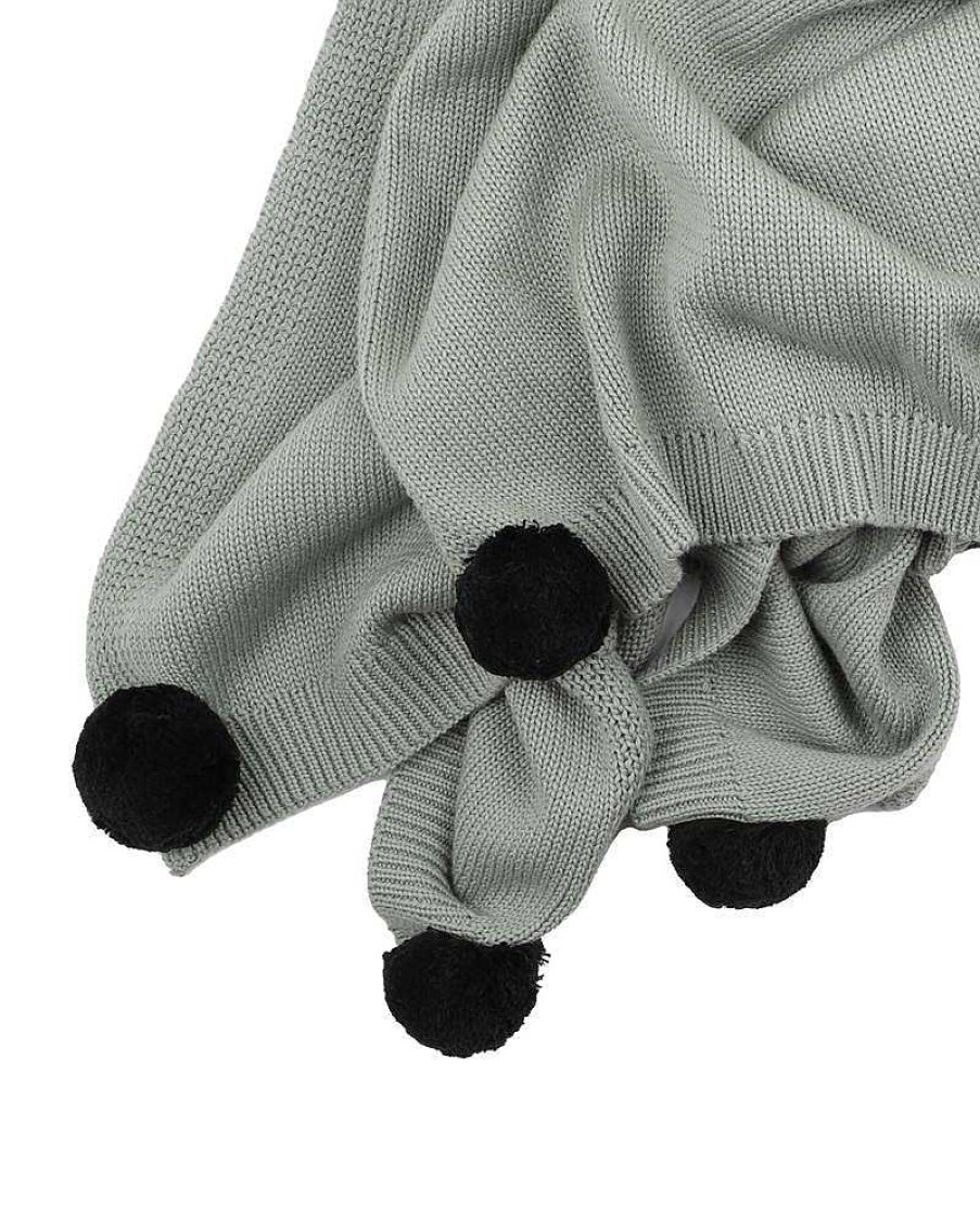 BEBE Angus Pom Pom Knitted Blanket