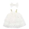 MINIHAHA Sparkly Tiered Dress With Headband