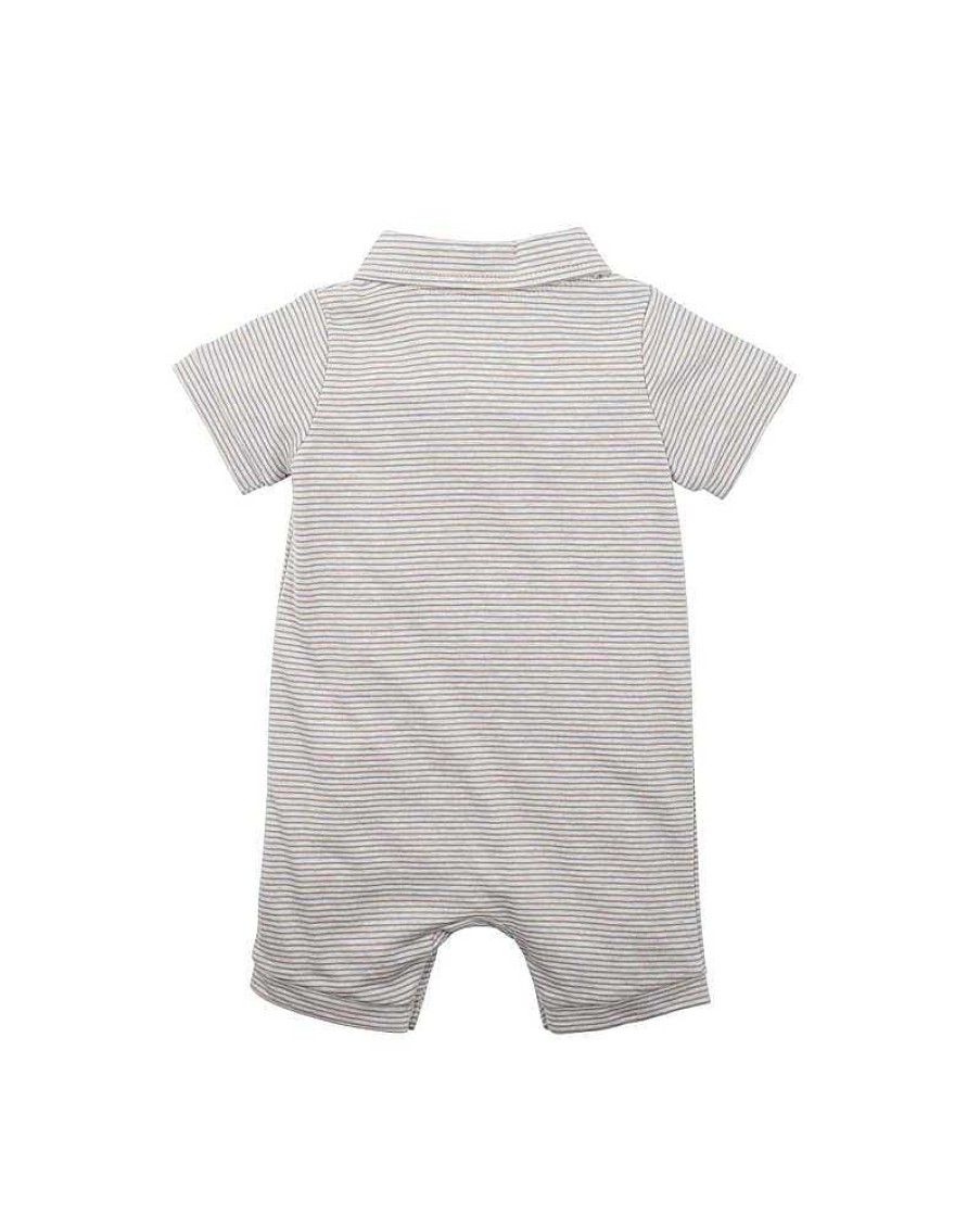 BEBE Dino Stripe Polo Romper