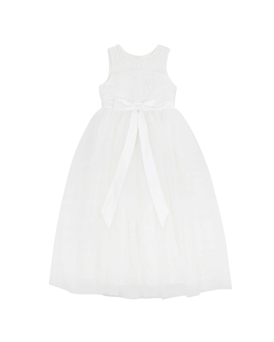 MINIHAHA Lace Bodice Dress W Bow