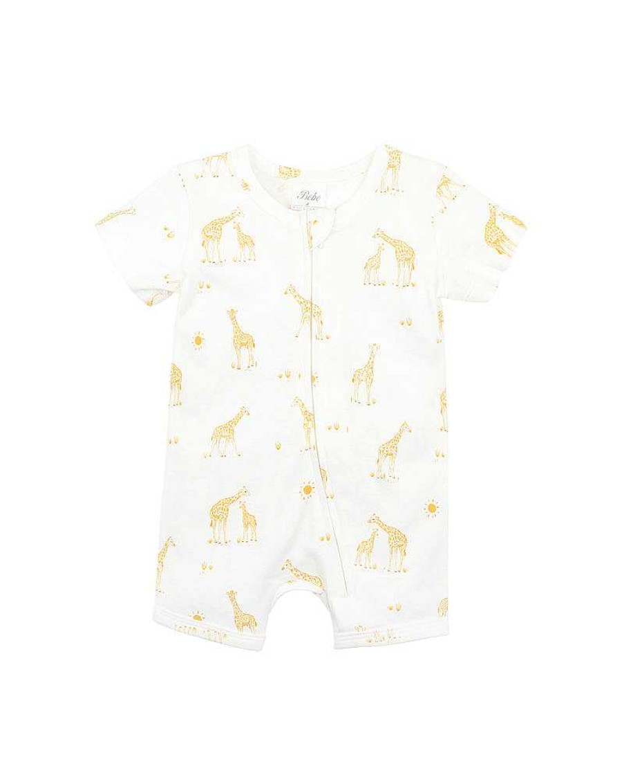 BEBE WHITE LABEL ORGANIC Giraffe Organic Ss Romper