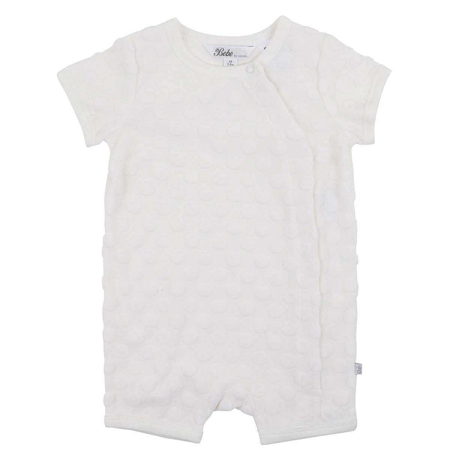 BÉBÉ Spot Layette Short Sleeve Romper