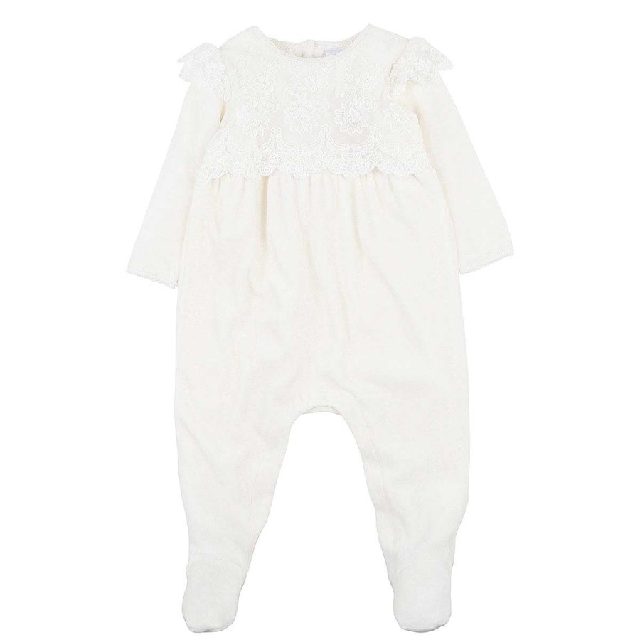 BÉBÉ Lace Footed Romper