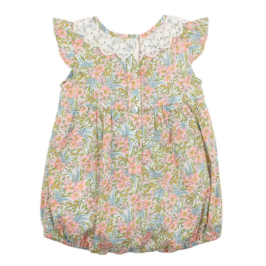 BÉBÉ Swirling Petals Collar Romper