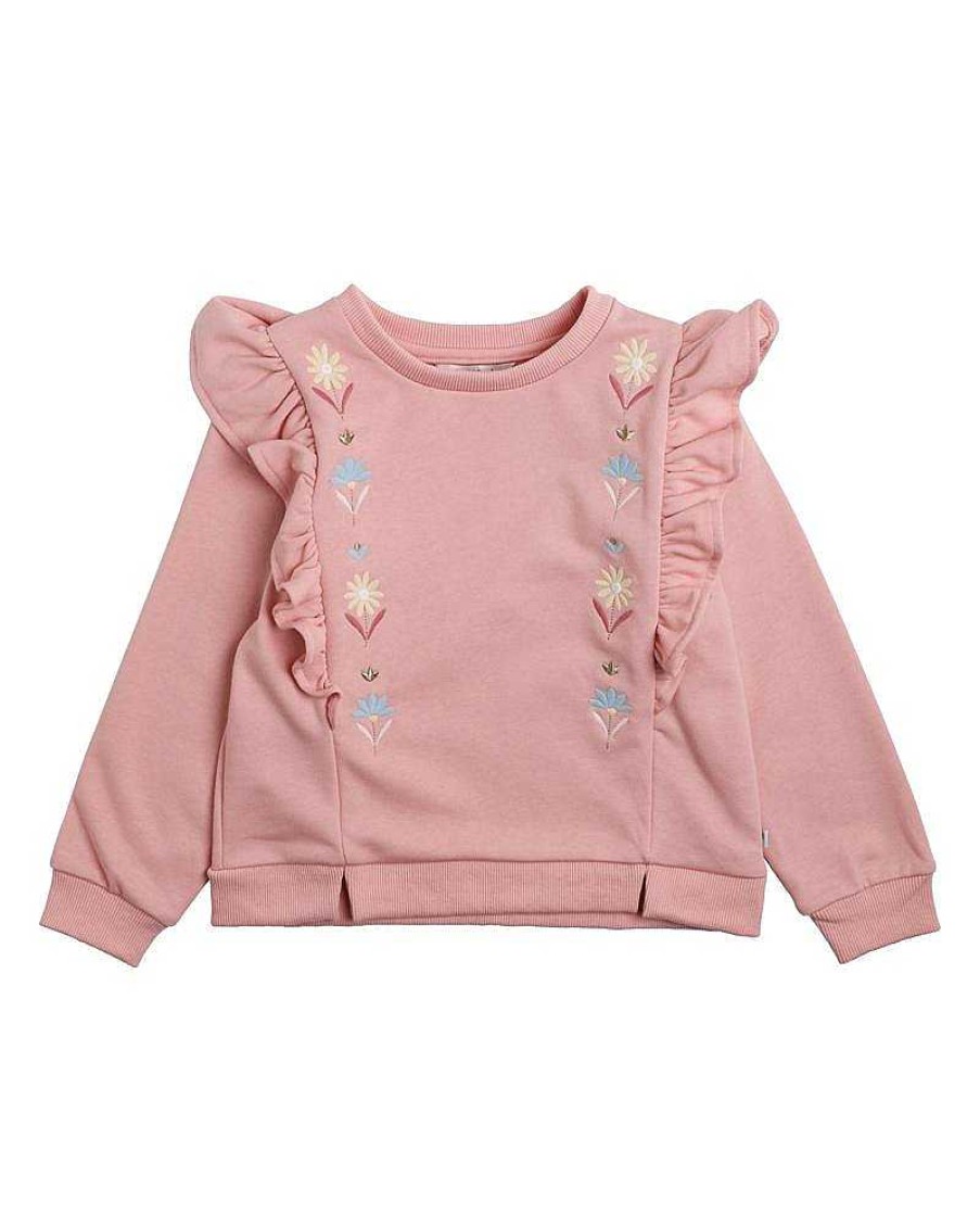 FOX & FINCH Midnight Daisy Frill Sweat Top 3-7 Yrs