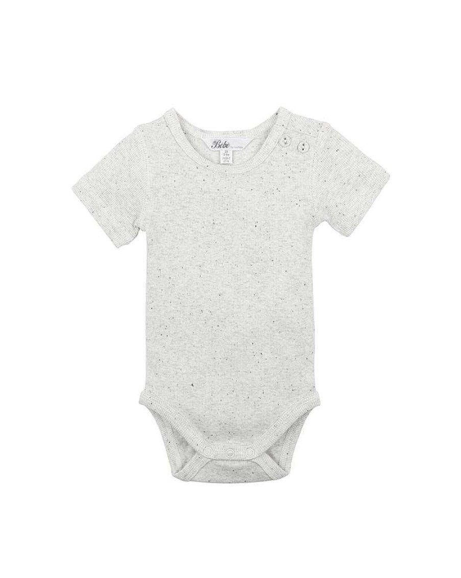 BEBE Blue Speckle Rib Bodysuit