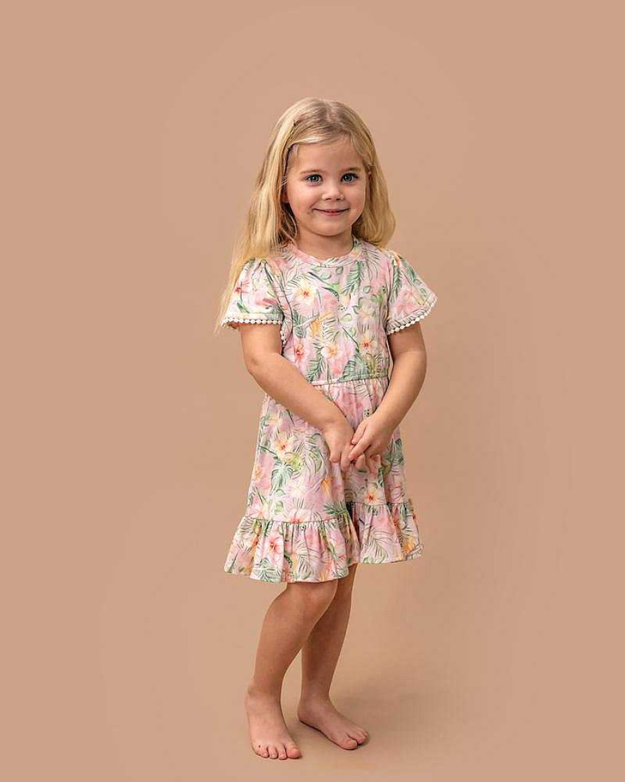 FOX & FINCH Budgie Pink Floral Dress