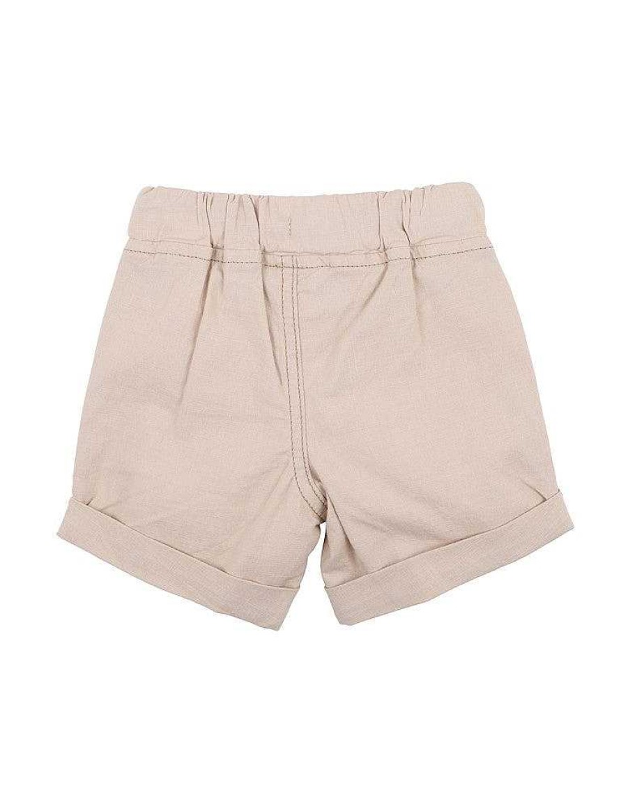 FOX & FINCH Almond Canvas Woven Shorts